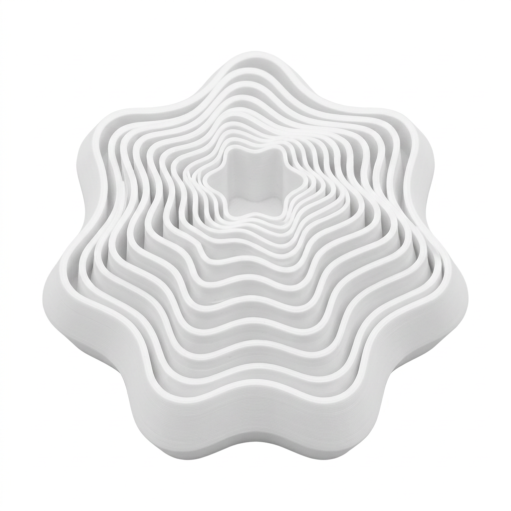 Brinquedo Estrela Fractal Fidget Toy 12 Anéis Anti Stress - Branco